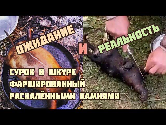 Бомбическое видео Приготовление сурка в собственной шкуре с раскалёнными камнями 