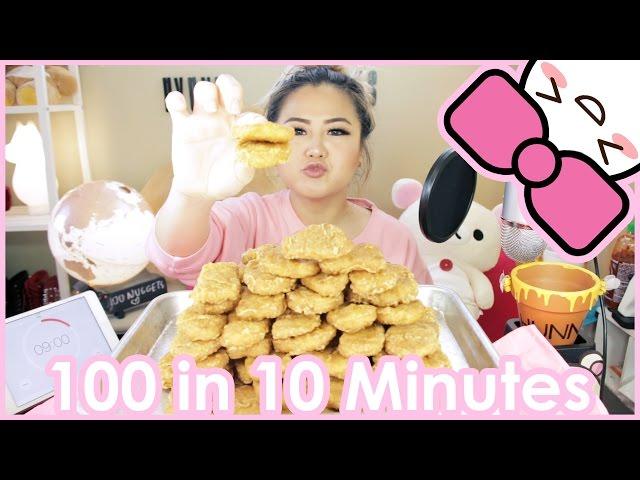 100 CHICKEN NUGGETS in 10 MINUTES CHALLENGE!!