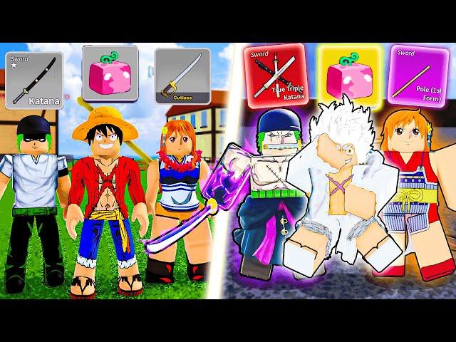 We Went From Noob To Strongest As The STRAW HAT CREW In Blox Fruits Roblox