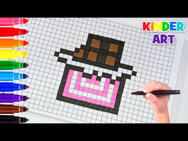 Рисунки по клеточкам - Шоколадка | How to draw сhocolate Pixel Art