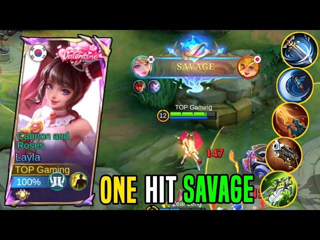 LAYLA ONE HIT SAVAGE BUILD!! Layla New Best BUILD AND EMBLEM! -  Build Top Global Layla 2024 ~ MLBB