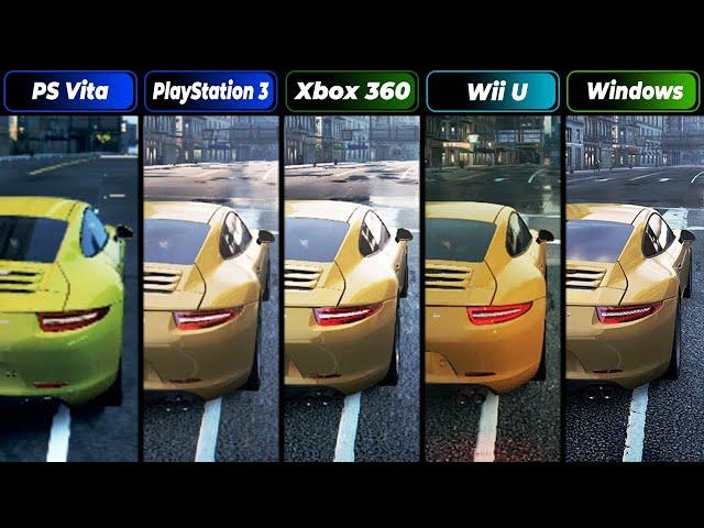 NFS Most Wanted (2012) |  PS Vita - PS3 - Xbox 360 - Wii U - PC | Graphics Comparison