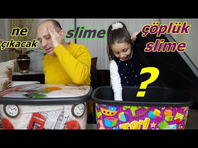 Kutudan Ne Çıkacak Slime Challenge Çöplük Slime | Eğlenceli Çocuk Videosu