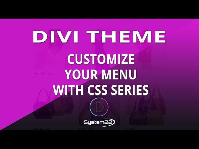 Divi Theme Customize Your Menu With CSS Series 