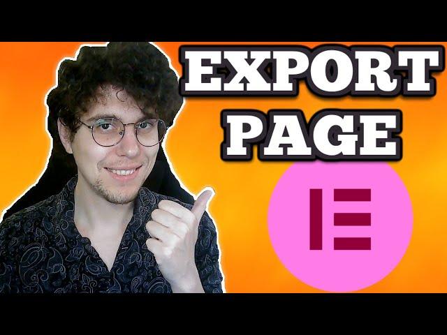 How To Export Page In Elementor