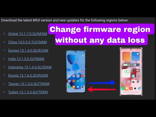 How to change rom region in MIUI without any data loss (fix hardbrick device, flash frimware)