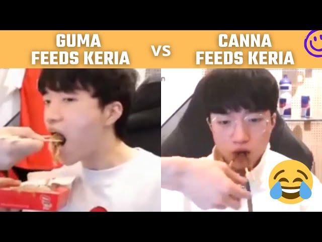 Gumayusi feeds Keria vs Canna feeds Keria | T1 Stream Moments