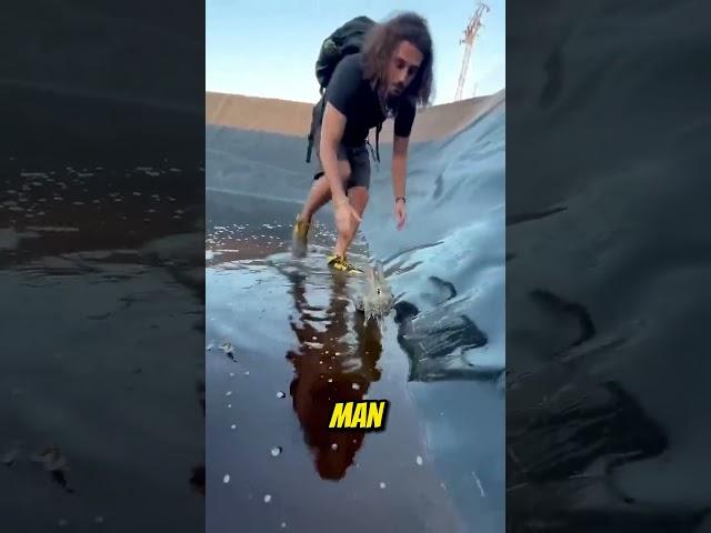 This man noticed a rabbit trapped in a pool of dirty water ! ️