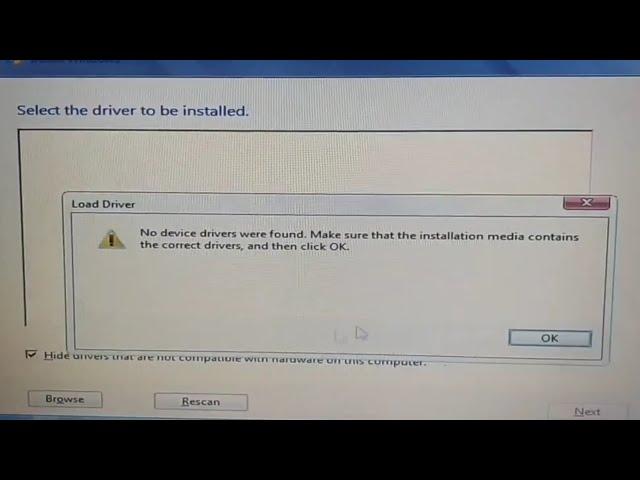 How to fix no driver were found windows 7 while installation