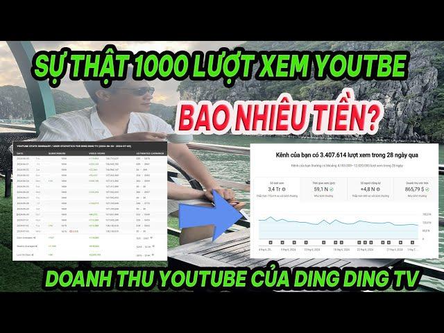 BÀI HỌC SỐ 1: 1000 LƯỢT XEM BAO NHIÊU TIỀN? DOANH THU THỰC TẾ KÊNH YOUTUBE DING DING TV?