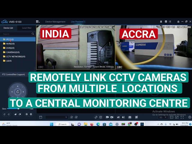 How to remotely link CCTV cameras from multiple remote locations to a central monitoring Centre.