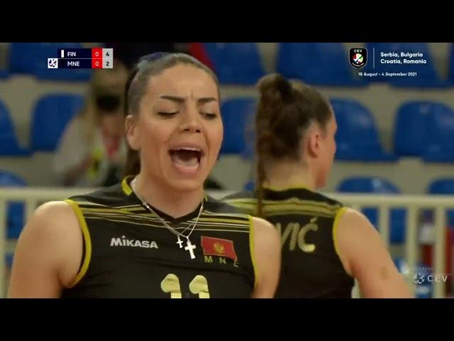 Montenegro : Finland (Best opposite Nikoleta Perović 28 points) European Championship 2021 Qualifier