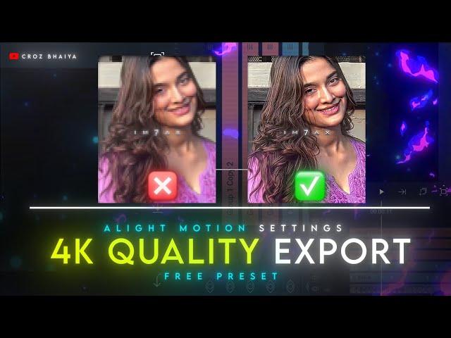 DAY 3/30 |  4K High Quality Export Settings For Alight Motion | Tutorial + Preset