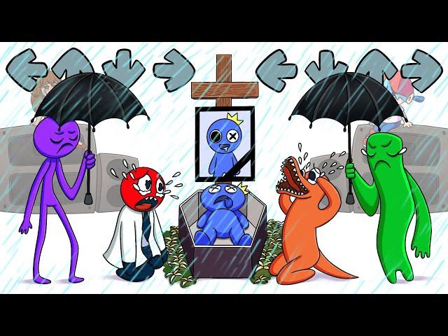 R.I.P. BLUE! SAD STORY | Rainbow friends Dies | FNF Goodbye World |  Friday Night Funkin animation