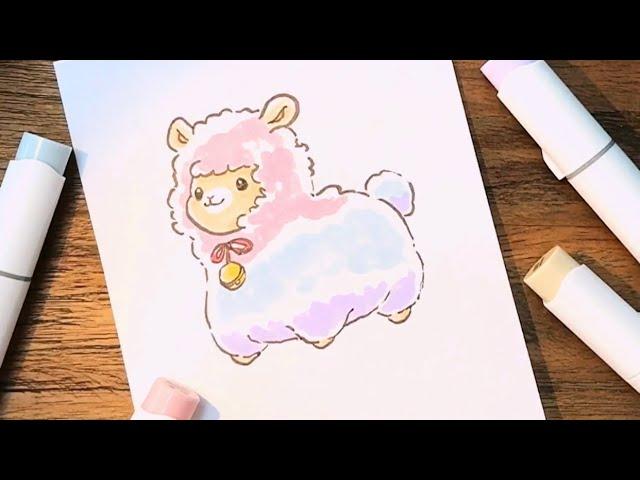 Let's draw a cute alpaca! ⭐️DRAW WITH ME #35⭐️