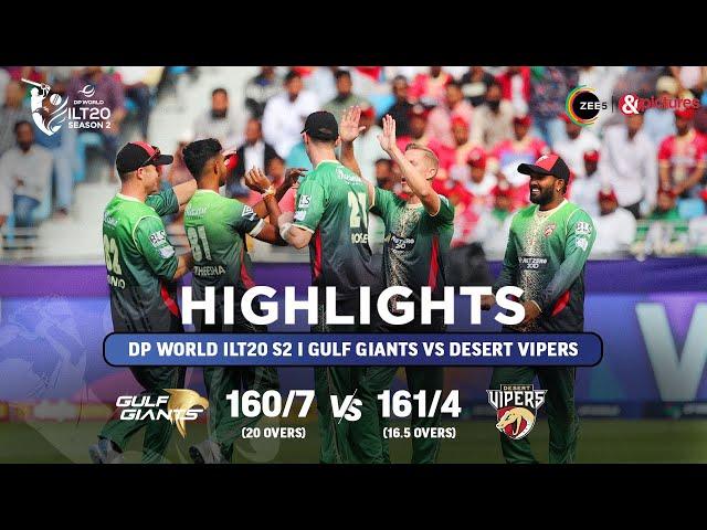 ILT20 S2 | हिंदी - HIGHLIGHTS | Colin Munro और James Vince | DV vs GG - T20 | 3rd Feb