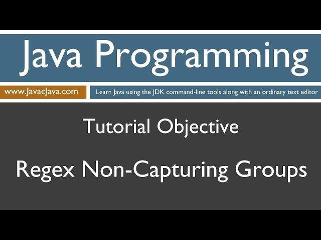 Learn Java Programming - Regex Non-Capturing Groups Tutorial