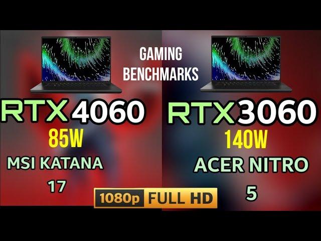 RTX 4060 VS RTX 3060 LAPTOP VS RTX 4050 LAPTOP gaming Benchmarks - ACER NITRO VS MSI KATANA 2023