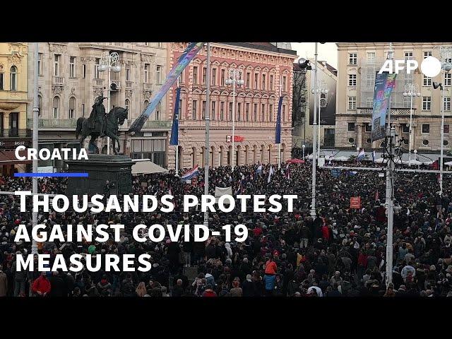 Thousands rally against coronavirus measures in Croatia | AFP