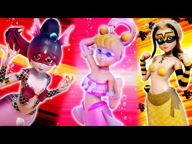 [Miraculous Ladybug] Mermaid transformations #2 (Rose, Zoe, Juleka)