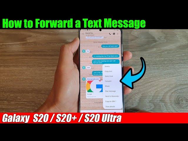 Galaxy S20/S20+: How to Forward a Text Message