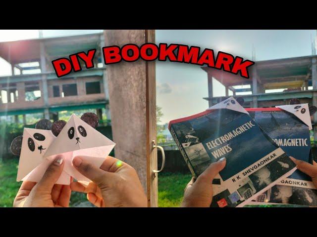 Easy DIY origami corner BOOKMARK || PANDA BOOKMARK ||