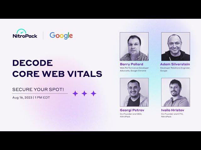 Improve Core Web Vitals and Real-User Experience (Webinar with Google and NitroPack)