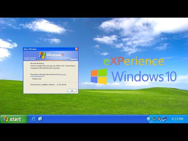 Windows eXPerience - Windows 10 transformed into Windows XP