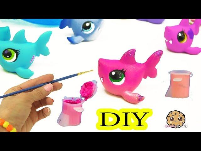 Custom Painting DIY Littlest Pet Shop Shark - LPS Do It YourSelf Cookieswirlc Craft Video