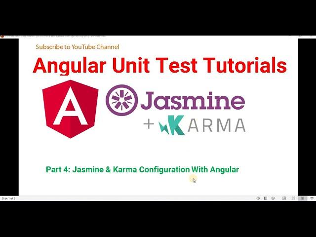 Part 4: Jasmine & Karma Configuration With Angular  | Angular unit test case Tutorials