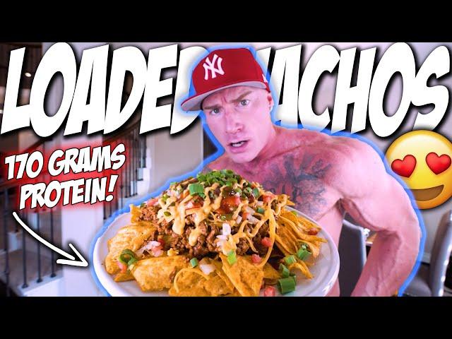 10 MINUTE BODYBUILDING LOADED NACHOS | Only 45 Grams Carbs!! Easy High Protein Recipe!