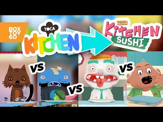 The Evolution of Toca Kitchen Series! Toca Kitchen 1/2 vs Monsters vs Sushi