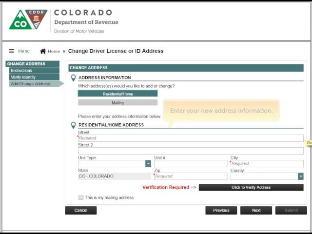 Change Driver License or ID Address