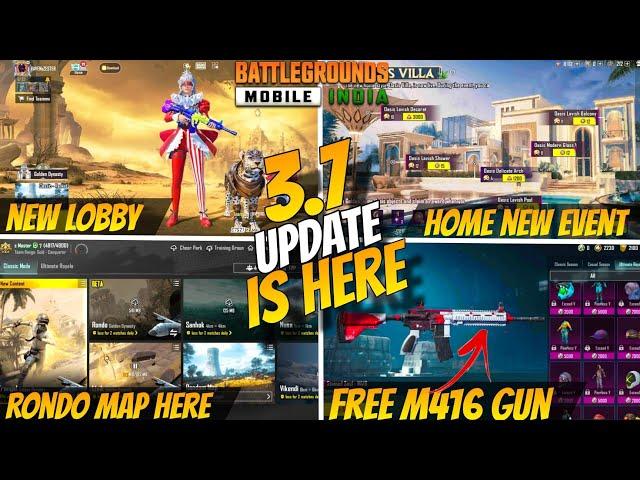 Bgmi 3.7 Update Is Here | New Lobby | New Event Bgmi | Free M4 Gun | Rondo Map | bgmi 3.7 Update