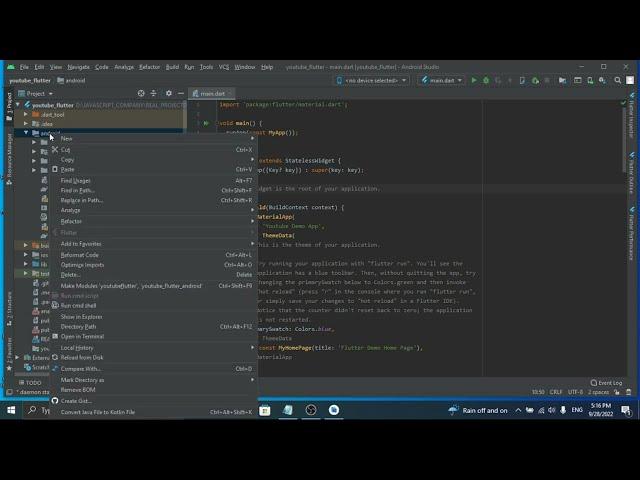 How to Enable open for editing in android studio in Flutter