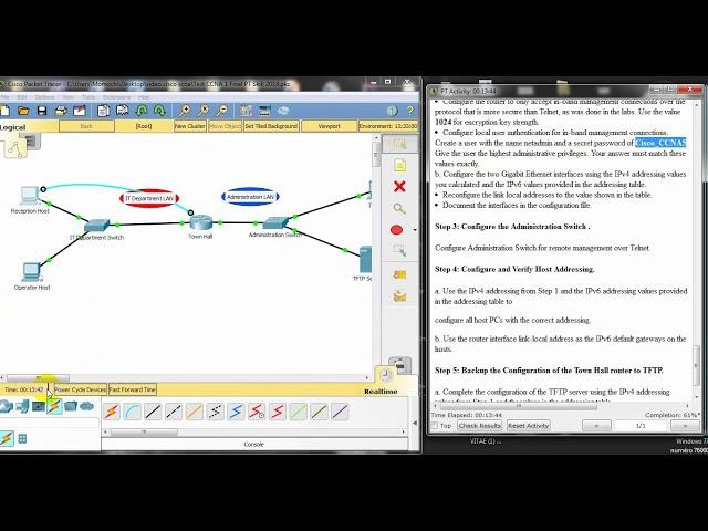 CCNA 1 v6.0 – ITN Practice Skills Assessment PT 100% Score