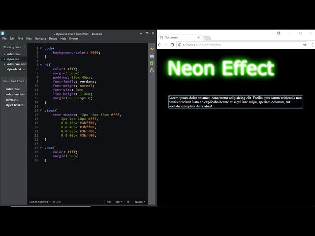 Neon Effect Using Pure CSS