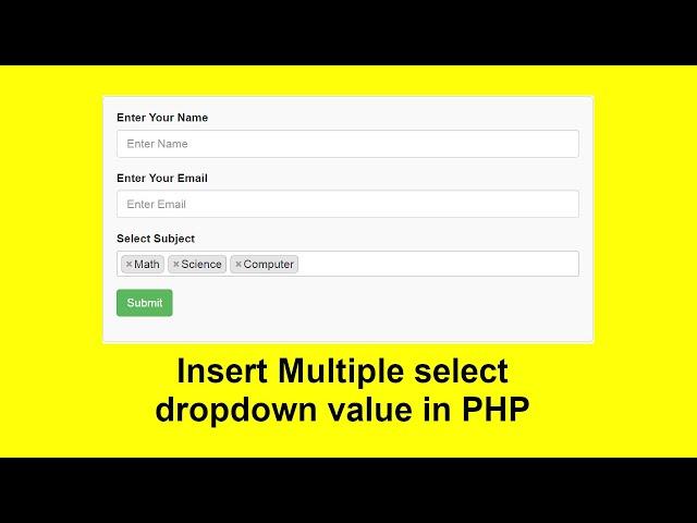 Part (02)- How to insert Multiple select dropdown value in PHP & MySQL Database with Source Code