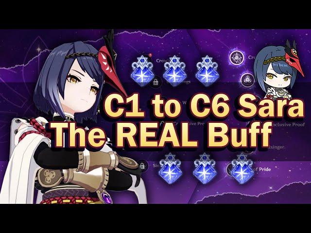 C6 Kujou Sara WORTH IT? C0 to C6 Testing Constellations Gameplay & Review | Genshin Impact