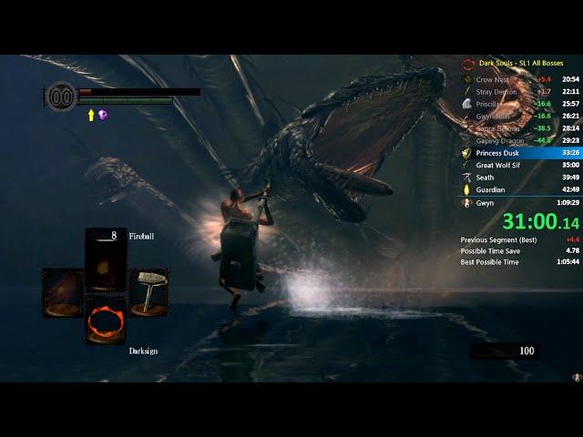 Dark Souls Level 1 All Bosses Speedrun World Record in 1:06:52 IGT