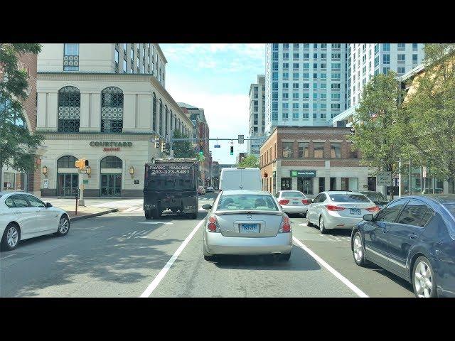 Driving Downtown - Stamford 4K - Connecticut USA