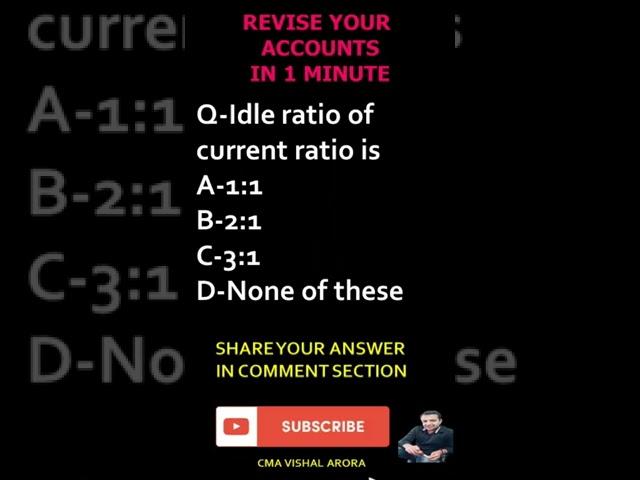 ONE MINUTE ACCOUNTING #REVISE YOUR #ACCOUNTING #CONCEPT #RATIOANALYSIS #CURRENTRATIO #LIQUIDRATIO