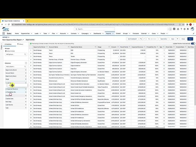 Salesforce Associate Certification - Salesforce Report Builder