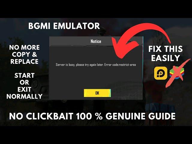 How to play BGMI 2.8 in Emulator | Fix server busy restricted area in LD Player #bgmi #emulator