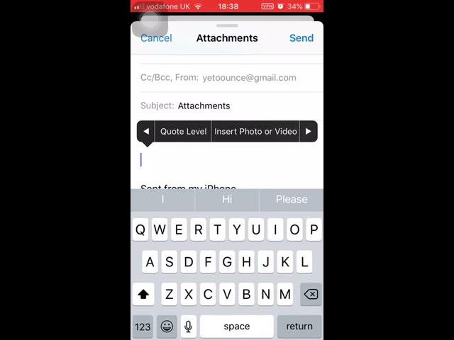 How to add an attachment to an email on Apple iPhone