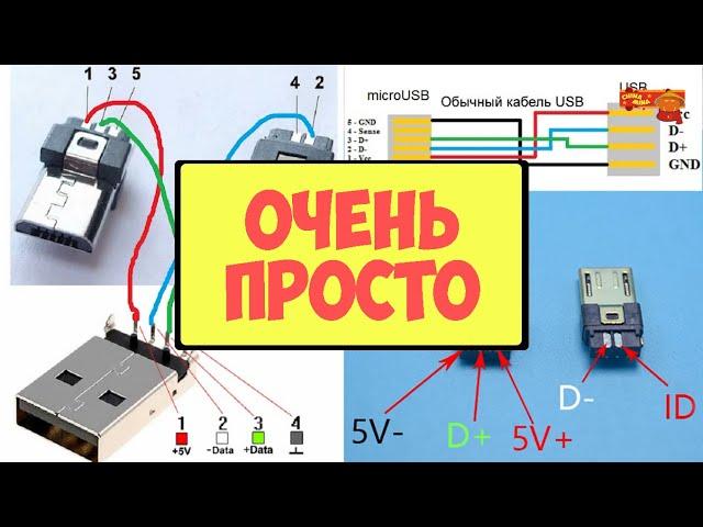 КАК паять micro USB к USB? Собираем простой штекер micro USB с КИТАЯ для зарядки павербанка! #2023