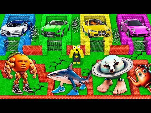 SURVIVAL IN MAZE LA VACCA SATURNO SATURNITA UDIN DIN DIN DIN DUN TA TA SAHUR WITH CAR in Minecraft!