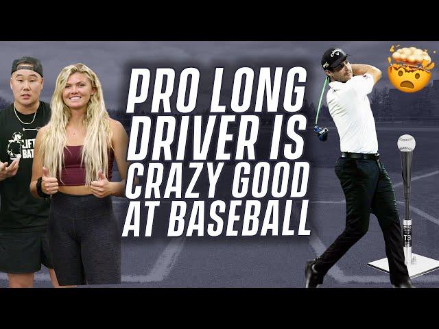 GOLF PRO IS CRAZY GOOD AT BASEBALL | Eric Sim X Paige Halstead