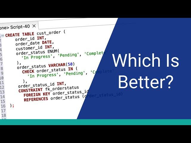 ENUM vs Check Constraint vs Lookup Table: Which Is Better?