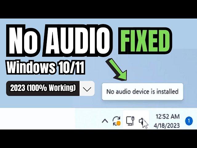 Fix No Audio Device Installed | No Output Devices Found Windows 11/10